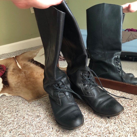 Black Leather Riding Boots - Picture 2 of 9